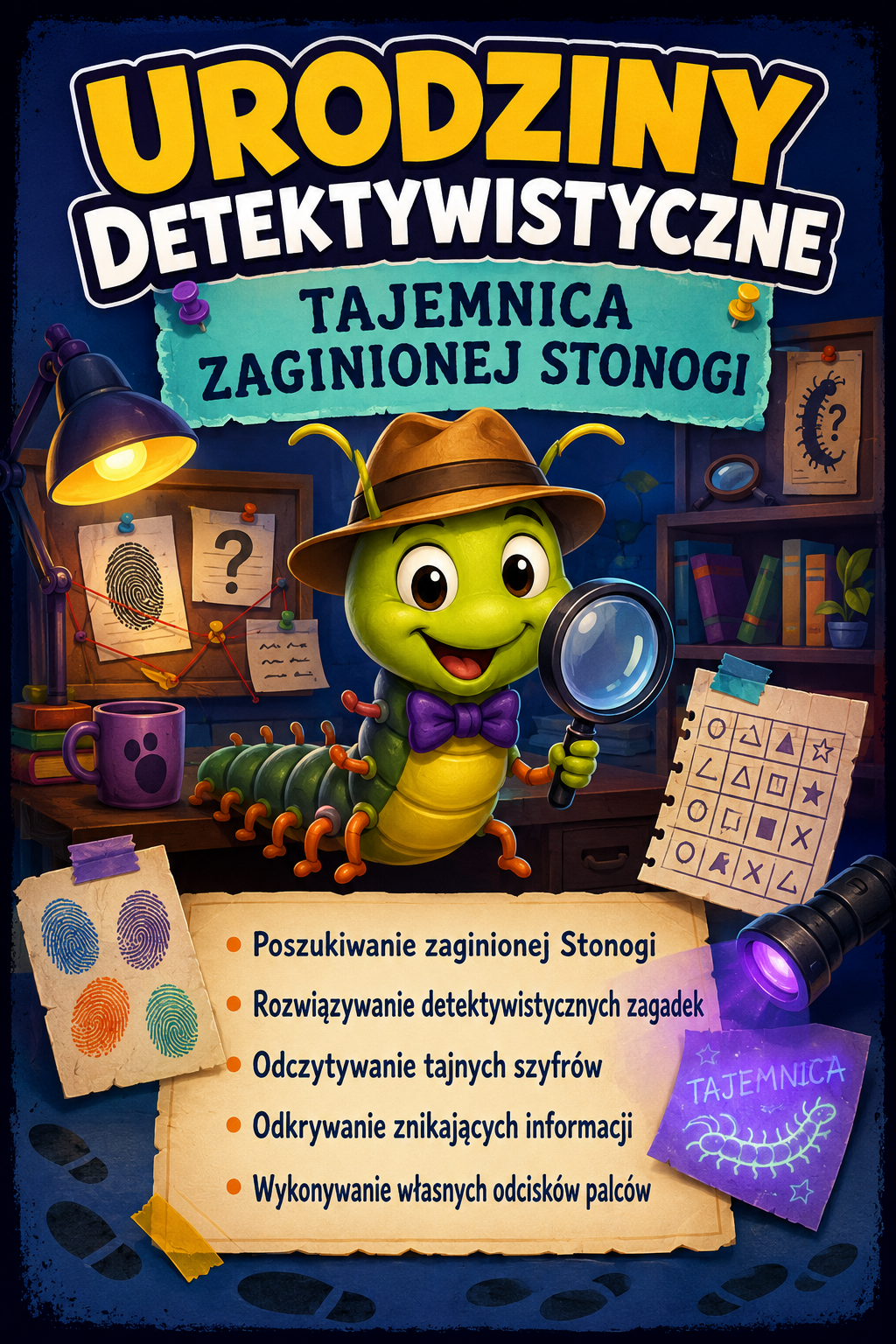 Plakat scenariusza Poszukiwania zaginionej Stonogi